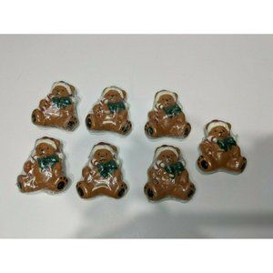 Lot of 7 Christmas Floating Candles 2" Christmas Teddy Bears